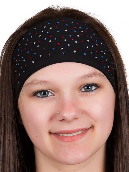 Tie-back Stretchy Rhinestone Bandana Scatter Design, 3 Colors
