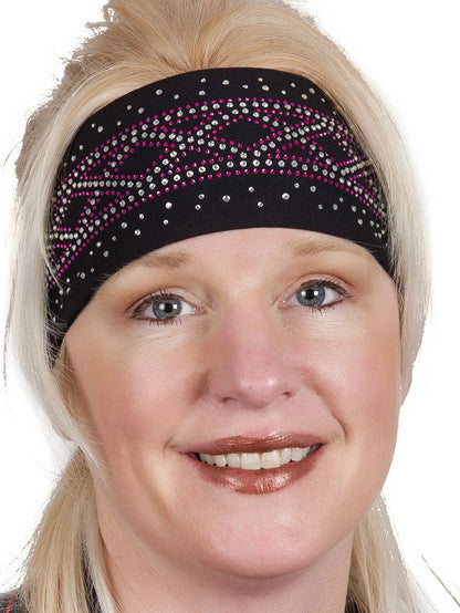 Tie-back Stretchy Rhinestone Bandana X Design, 3 Colors