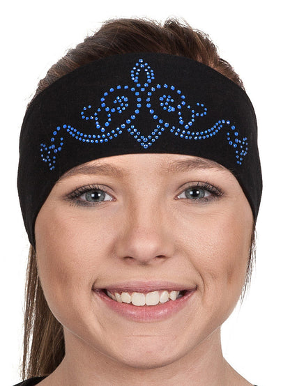 Tie-back Stretchy Rhinestone Bandana Crown Tiara Design, 3 Colors