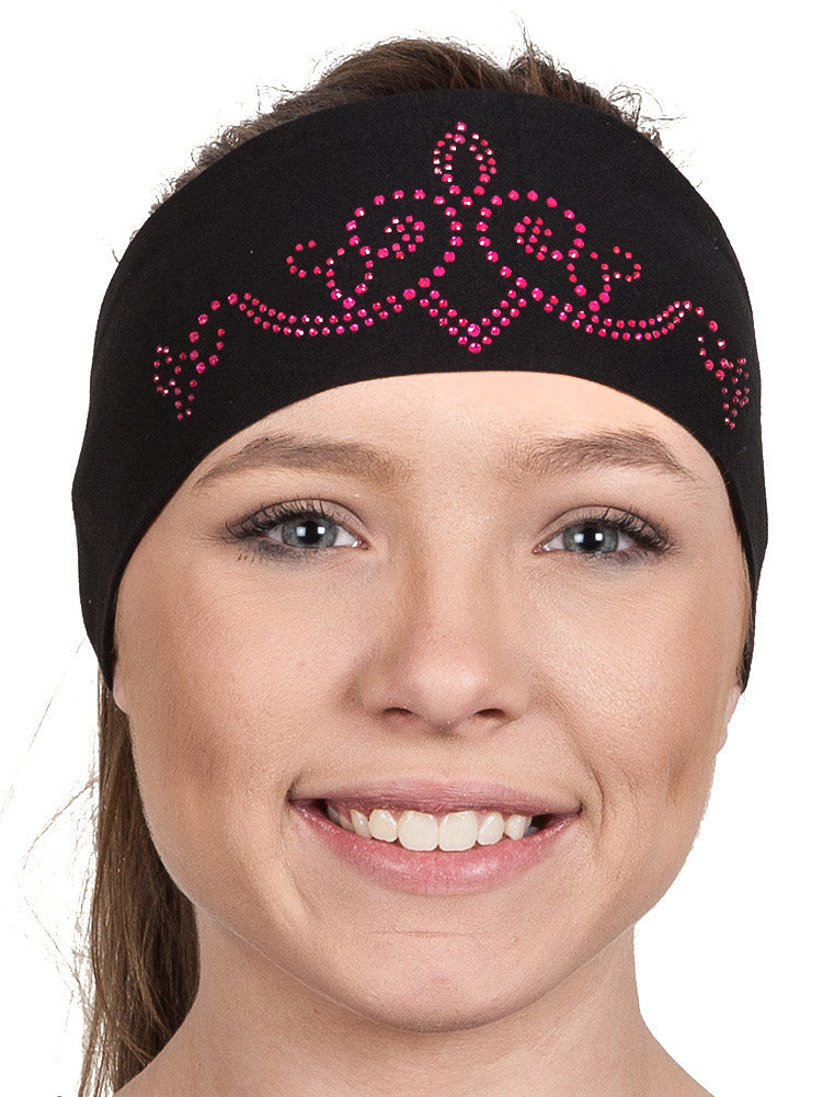 Tie-back Stretchy Rhinestone Bandana Crown Tiara Design, 3 Colors