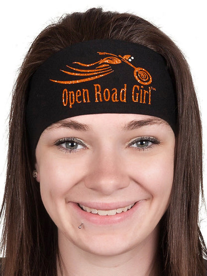 Tie-back Stretchy Rhinestone Bandana Sparkly Open Road Girl Design, 9 Colors