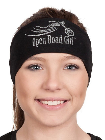Tie-back Stretchy Rhinestone Bandana Sparkly Open Road Girl Design, 9 Colors