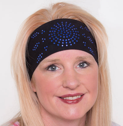 Tie-back Stretchy Rhinestone Bandana Sunburst Design, 3 Colors