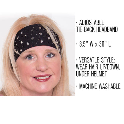 Tie-back Stretchy Rhinestone Bandana Super Star Design