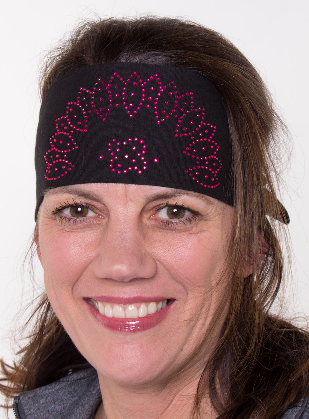 Tie-back Stretchy Rhinestone Bandana Oval Crown Design, 3 Colors