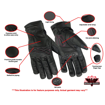 Women's Cruiser Glove  (Black/Pink)