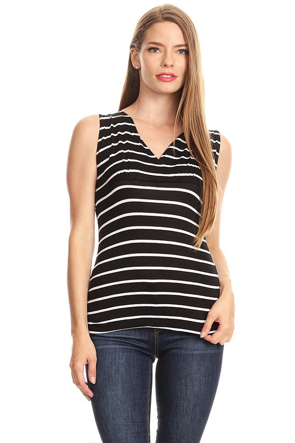 Stripe Sleeveless Top