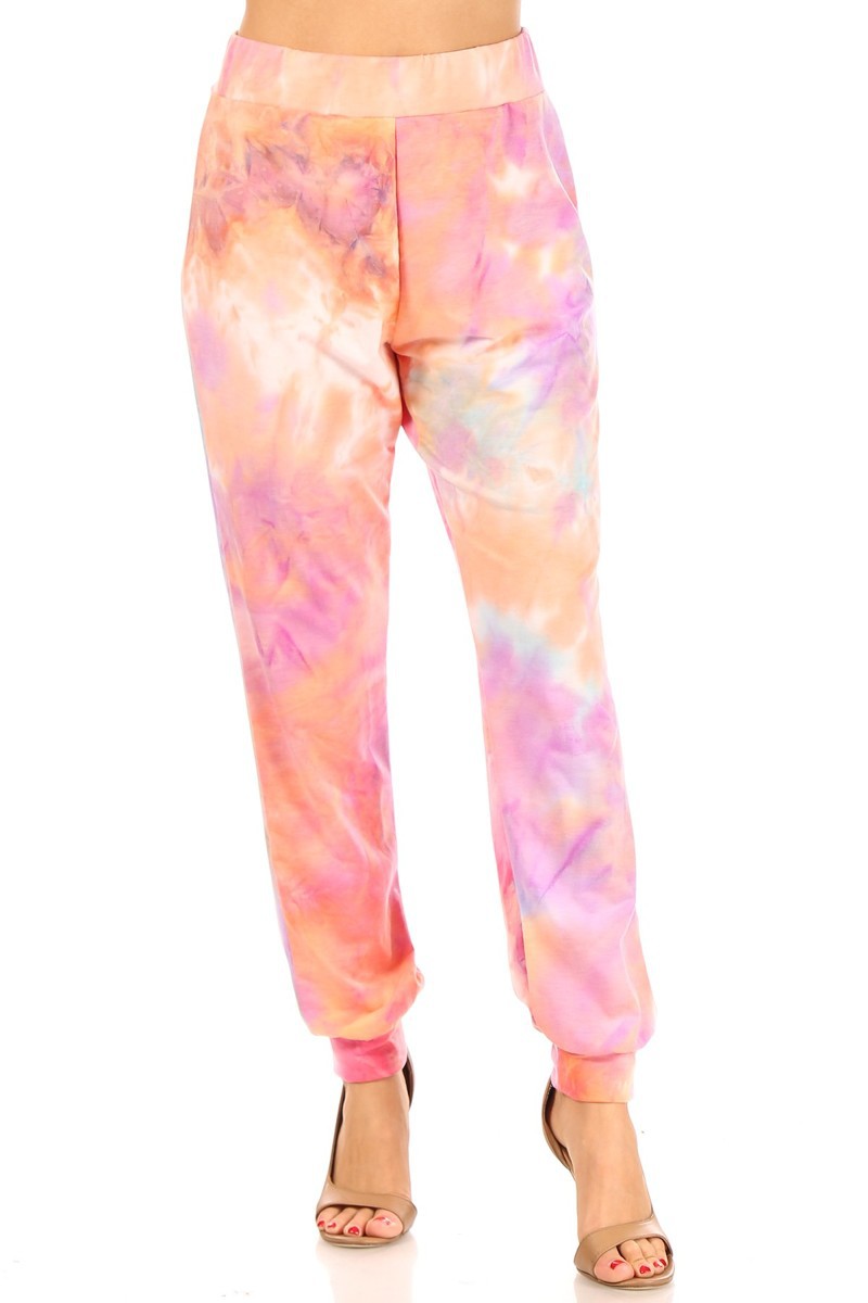 Printed Full Length Joggers With High Waist