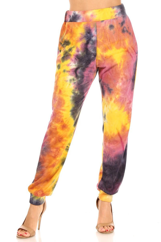 Printed Full Length Joggers With High Waist
