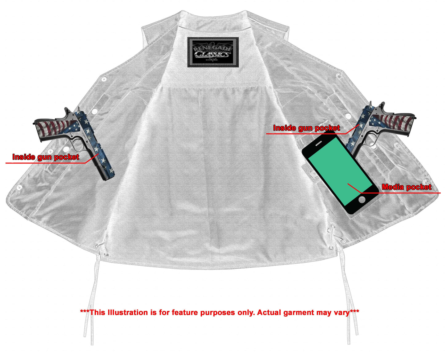 Charlie Men's Black Braided Leather Motorcycle Vest & Lace-Up Sides