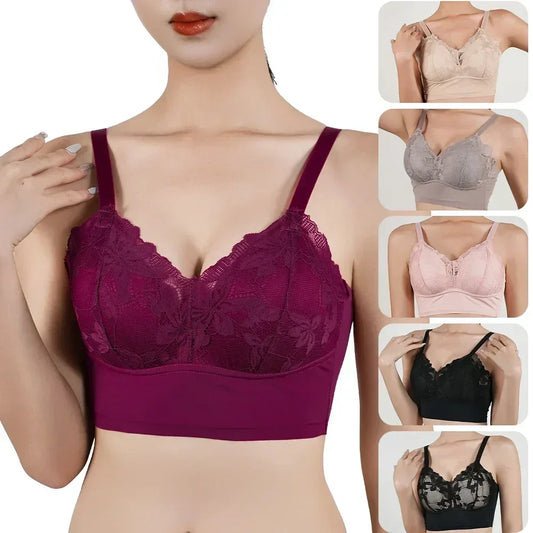 Plus Size Wireless Adjustable Lace Bra