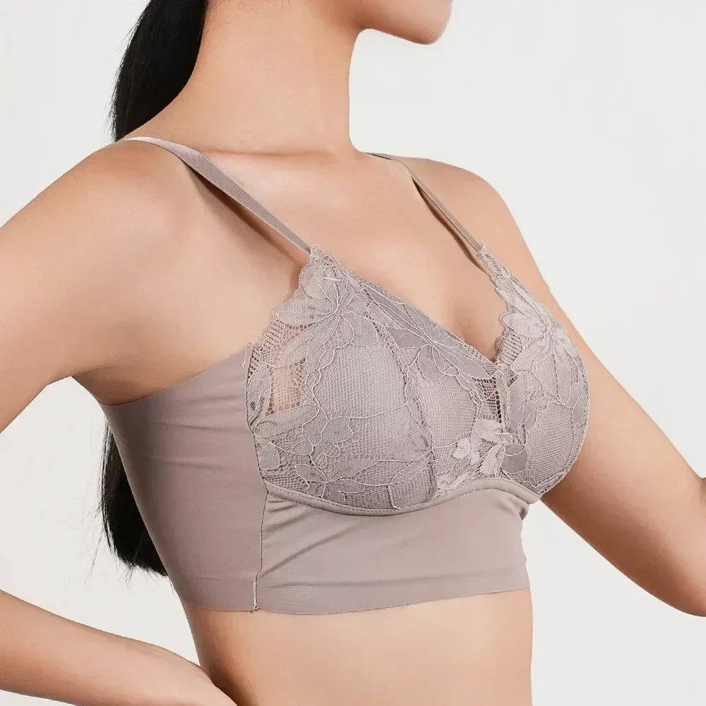 Plus Size Wireless Adjustable Lace Bra