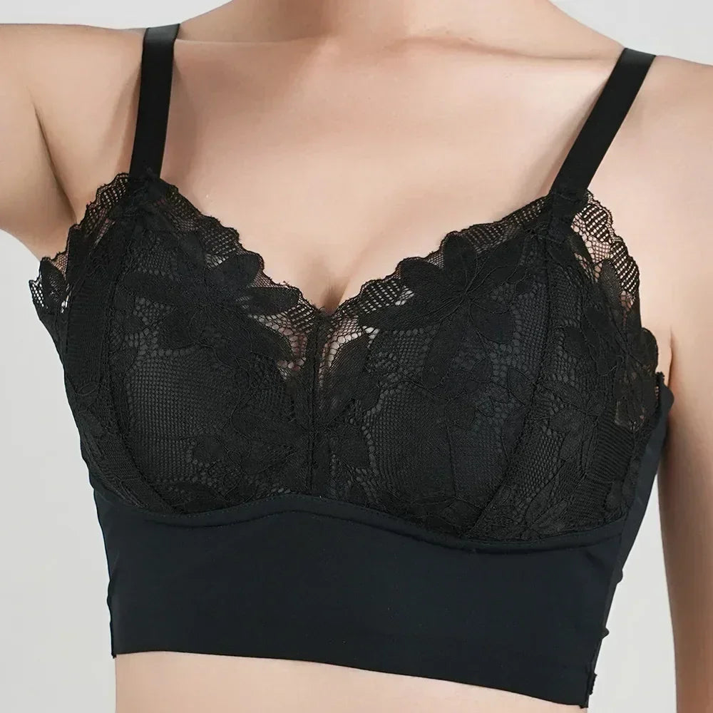 Plus Size Wireless Adjustable Lace Bra