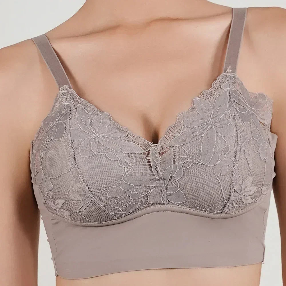 Plus Size Wireless Adjustable Lace Bra
