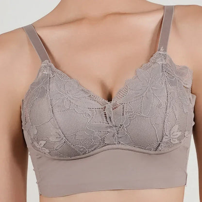 Plus Size Wireless Adjustable Lace Bra