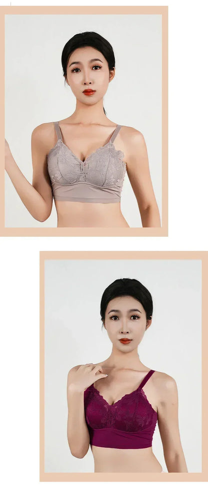 Plus Size Wireless Adjustable Lace Bra