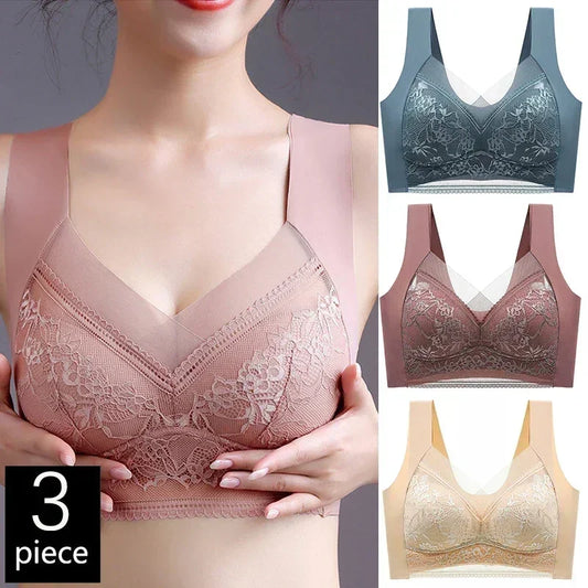 FallSweet 3PCS Lace Push Up Bras