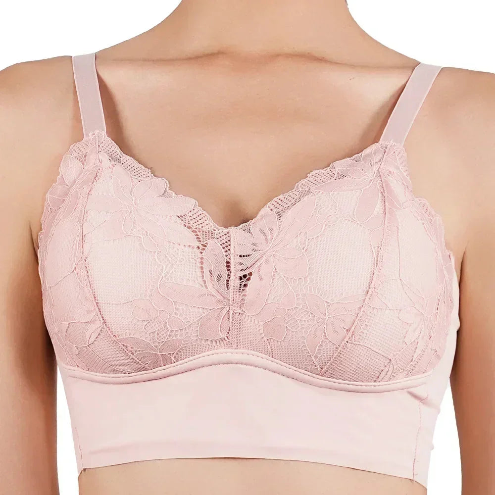 Plus Size Wireless Adjustable Lace Bra