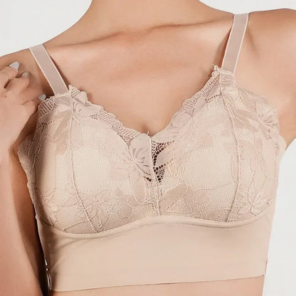 Plus Size Wireless Adjustable Lace Bra