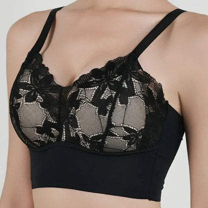 Plus Size Wireless Adjustable Lace Bra