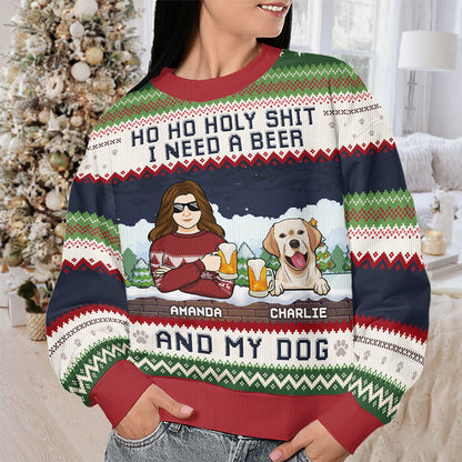 Personalized Custom Ugly Sweatshirt - Unisex Wool Jumper - Christmas Gift For Pet Owners, Pet Lovers