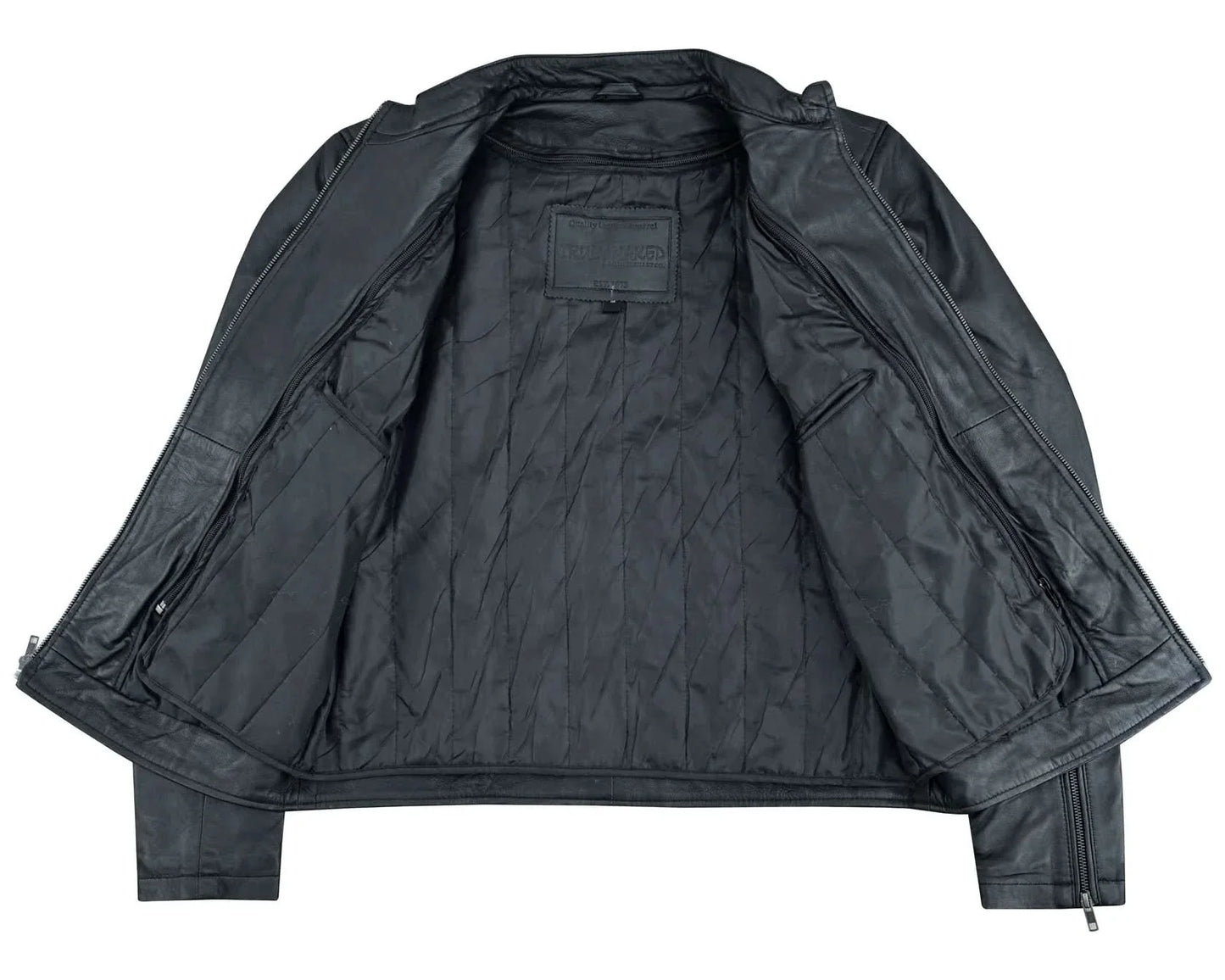 Wanton Men's Fashion Lambskin Leather Jacket –Black