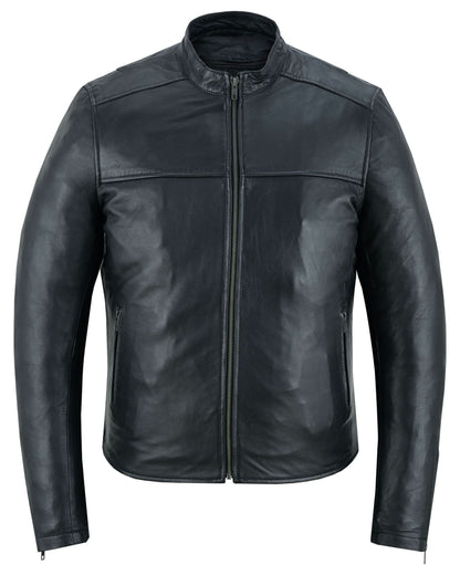 Wanton Men's Fashion Lambskin Leather Jacket –Black