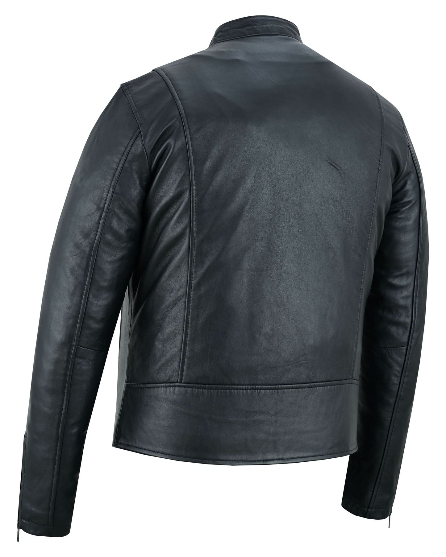 Wanton Men's Fashion Lambskin Leather Jacket –Black