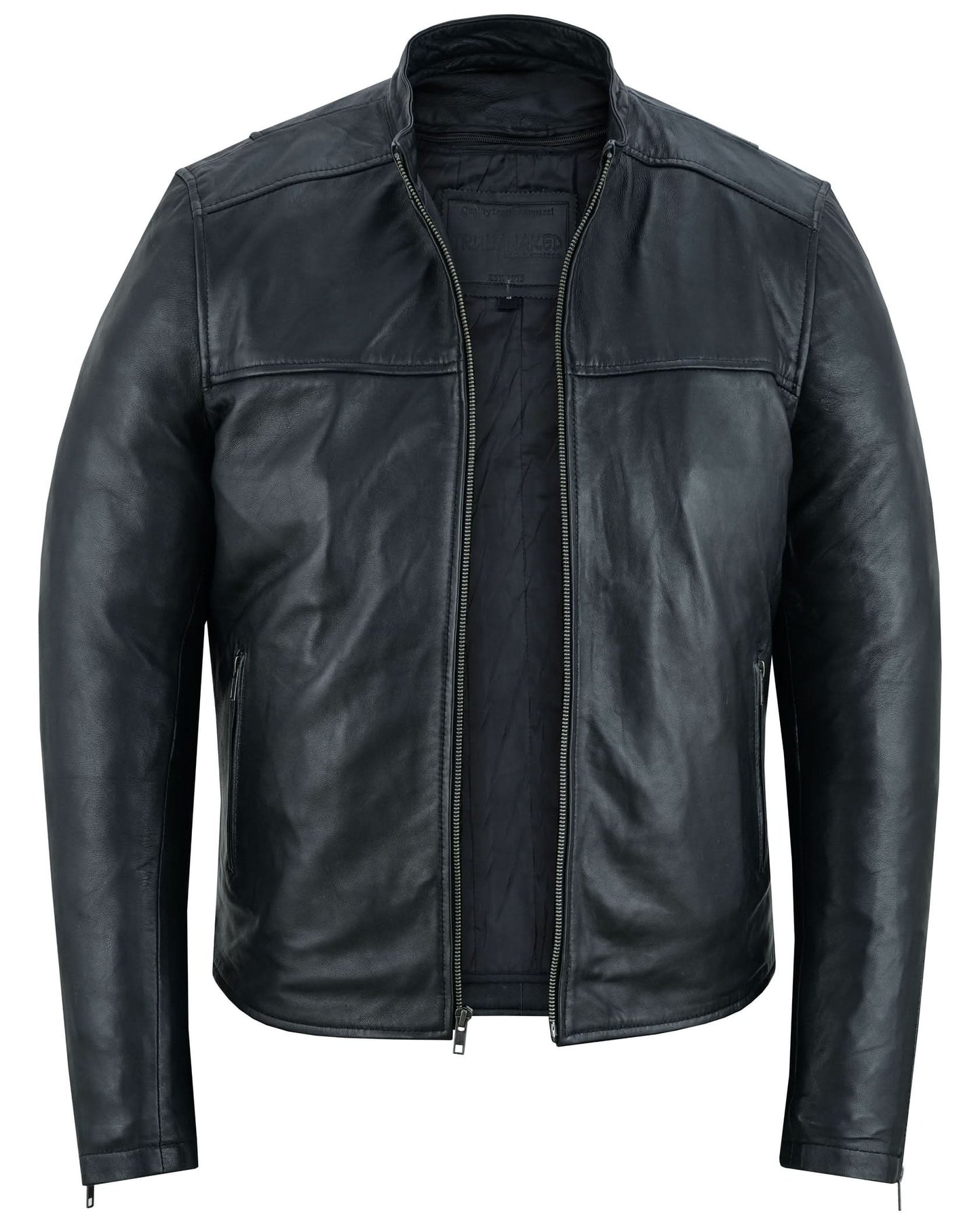 Wanton Men's Fashion Lambskin Leather Jacket –Black