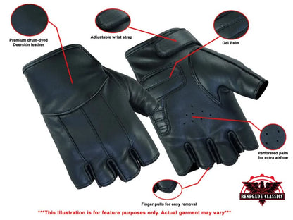 Women's Tough Deer Skin Fingerless Glove