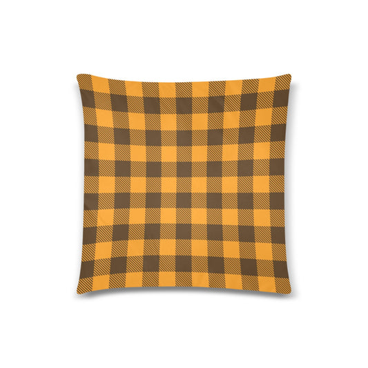 Yellow Plaid Throw Pillow Cover