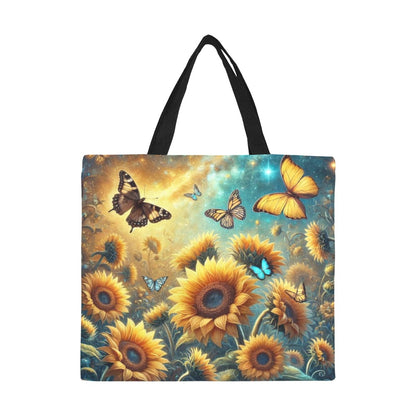 Sunflowers All Over Print Canvas Tote Bag - Large