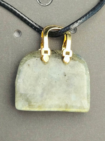 Natural Stone Mini Purse Pendant Necklaces