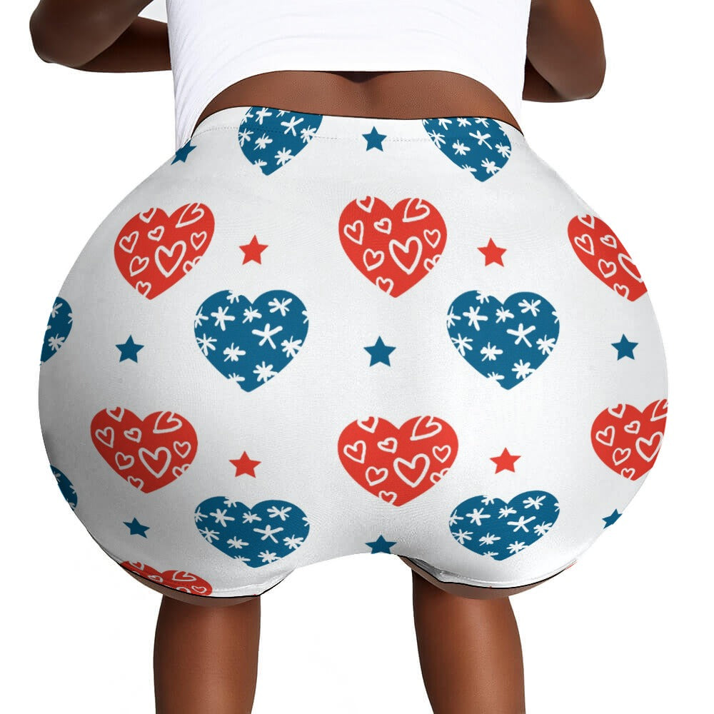 RWB Hearts Ladies Shorts