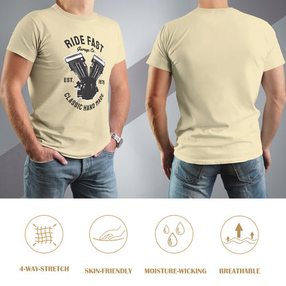 Ride Fast Classic Hand Made Men's T-shirt 100% Cotton