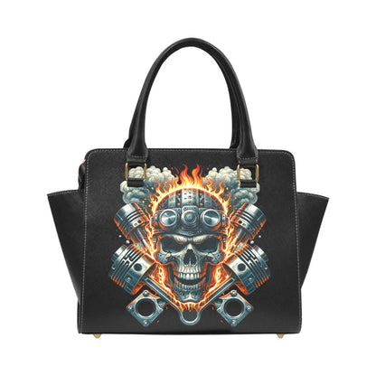 Skull and Pistons Classic Shoulder Handbag
