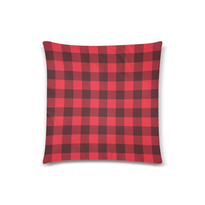 Red Plaid Throw Pillow Cover