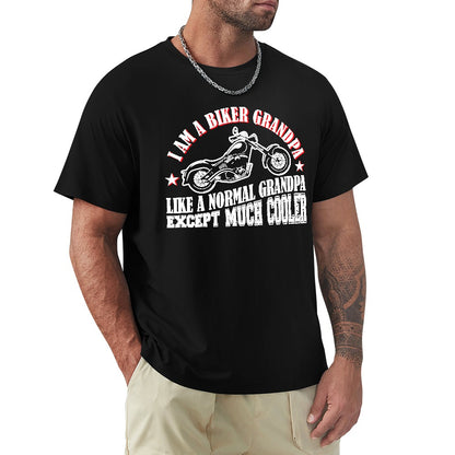 I Am A Biker Grandpa Men's T-shirt 100% Cotton