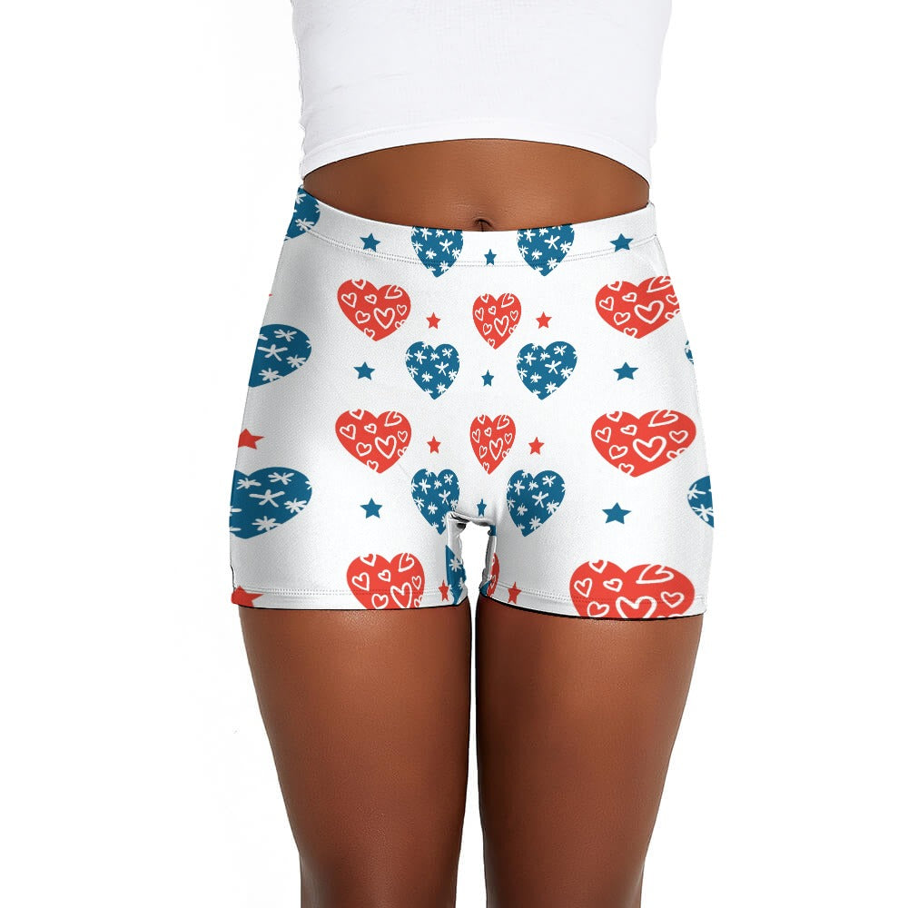 RWB Hearts Ladies Shorts