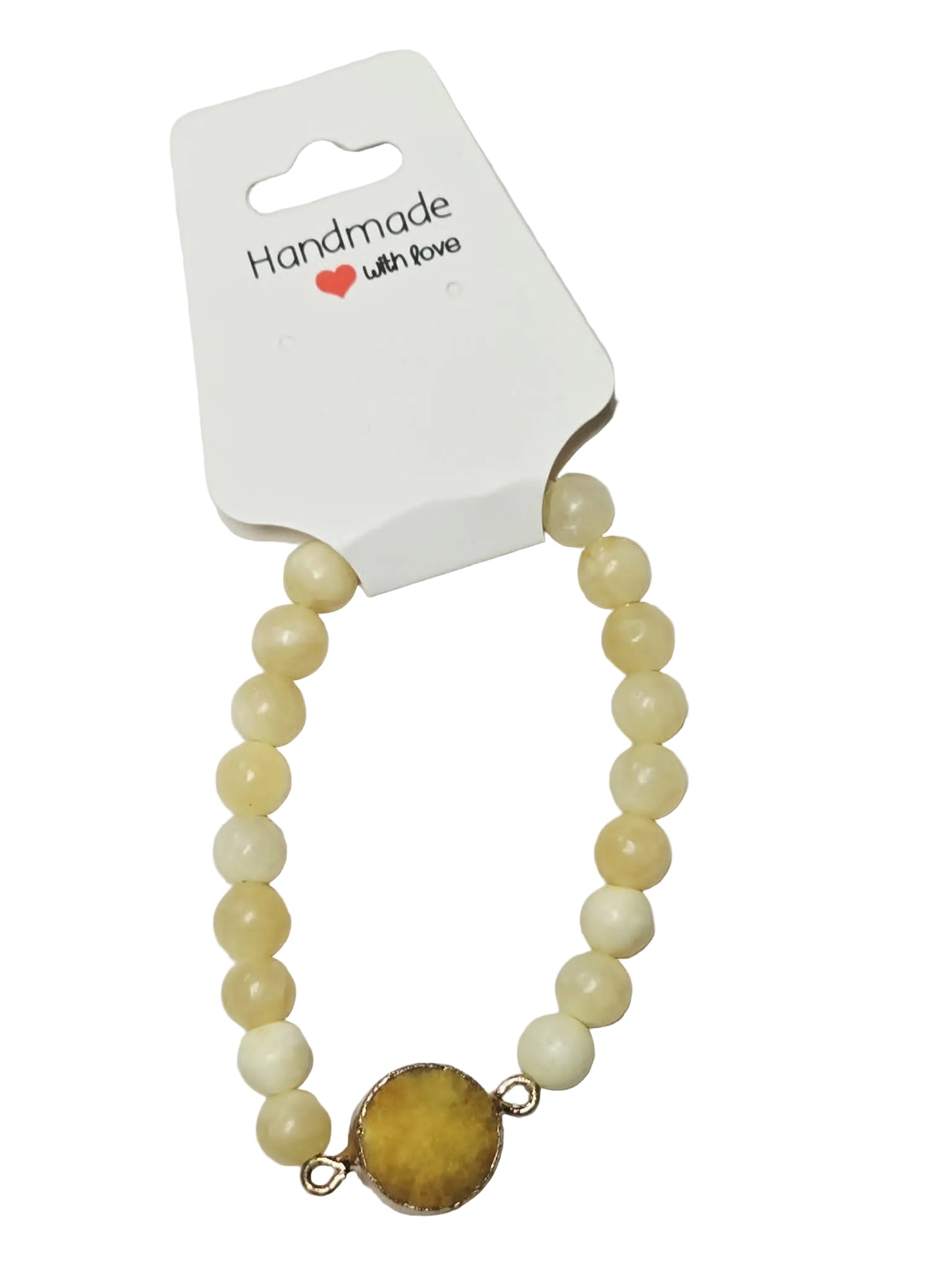 Calcite Bracelet with Druzy Charm