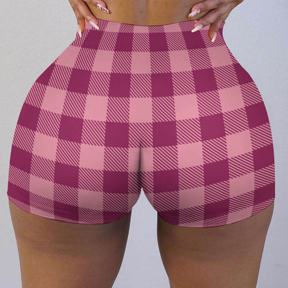 Pink Plaid Ladies Shorts