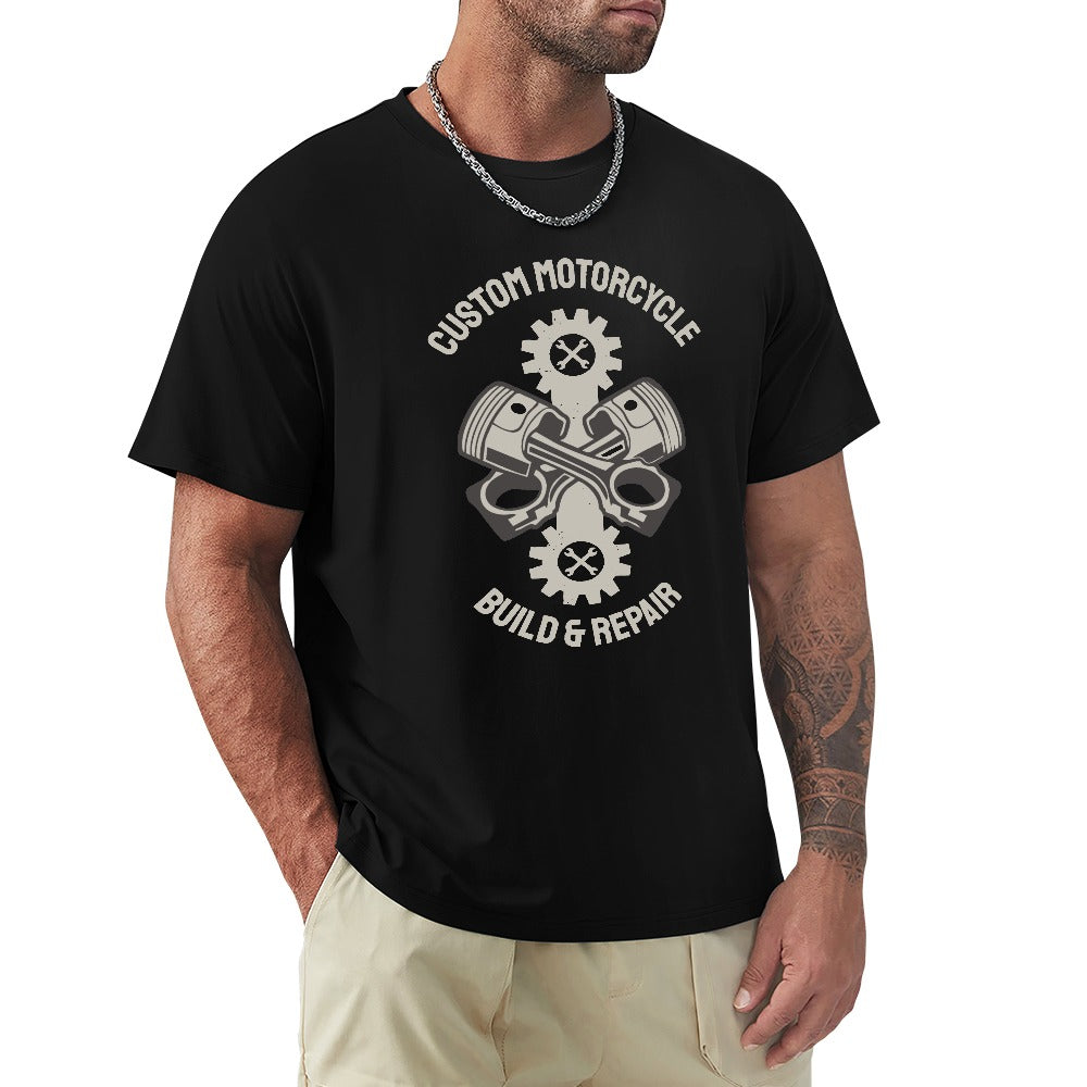 Custom Motorcycle Build and Repair Men's T-shirt 100% Cotton