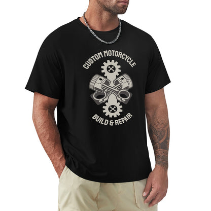 Custom Motorcycle Build and Repair Men's T-shirt 100% Cotton