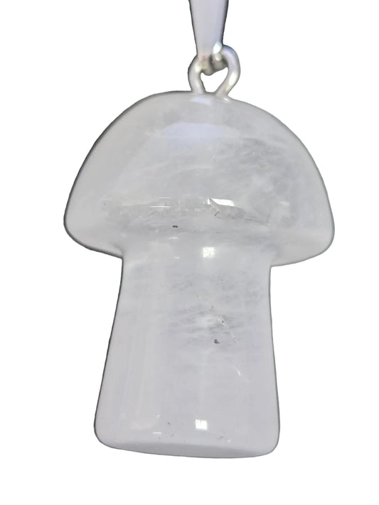 Milky Quartz Mushroom Necklace