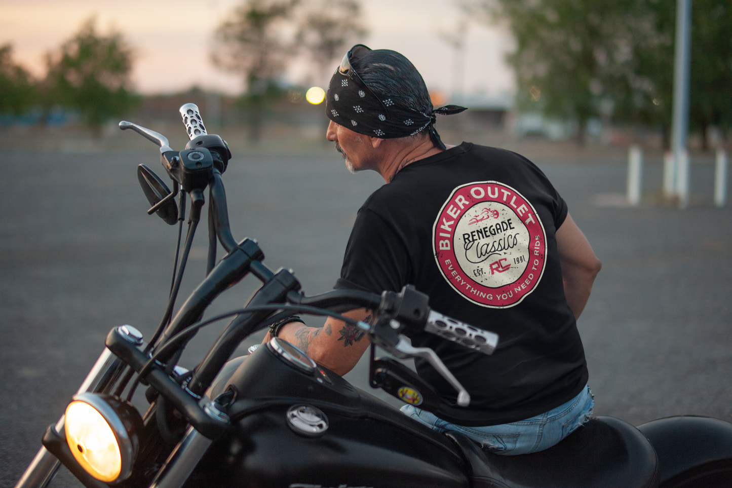 RC Retro Sign Black Mens  Motorcycle  T-Shirt