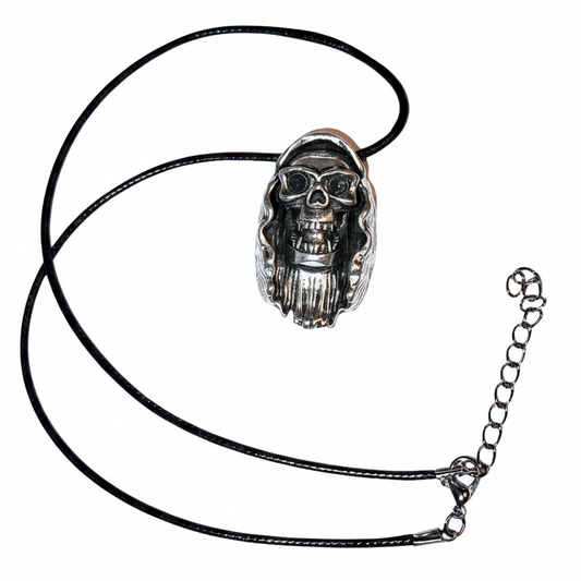 Skull with Moonstone Eyes Pendant Necklace