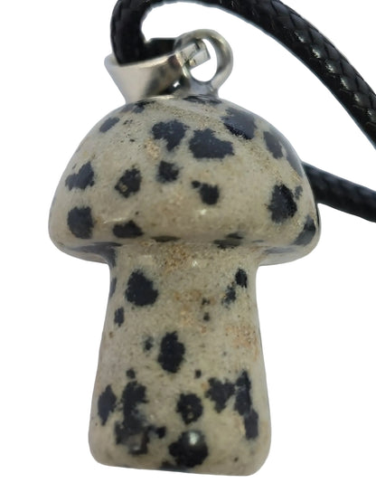 Dalmation Jasper Mushroom Necklace