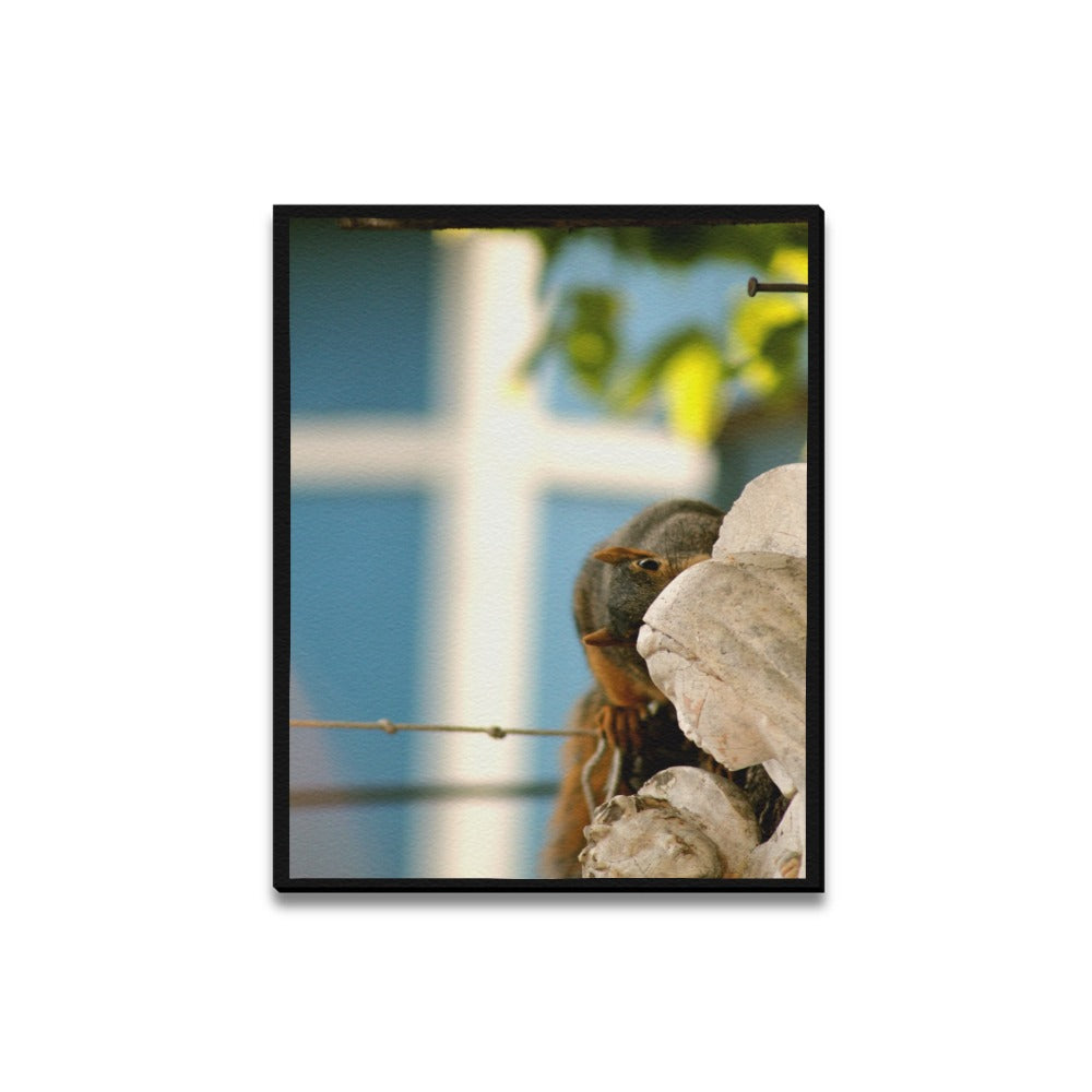 Squirrel Framed Canvas Print