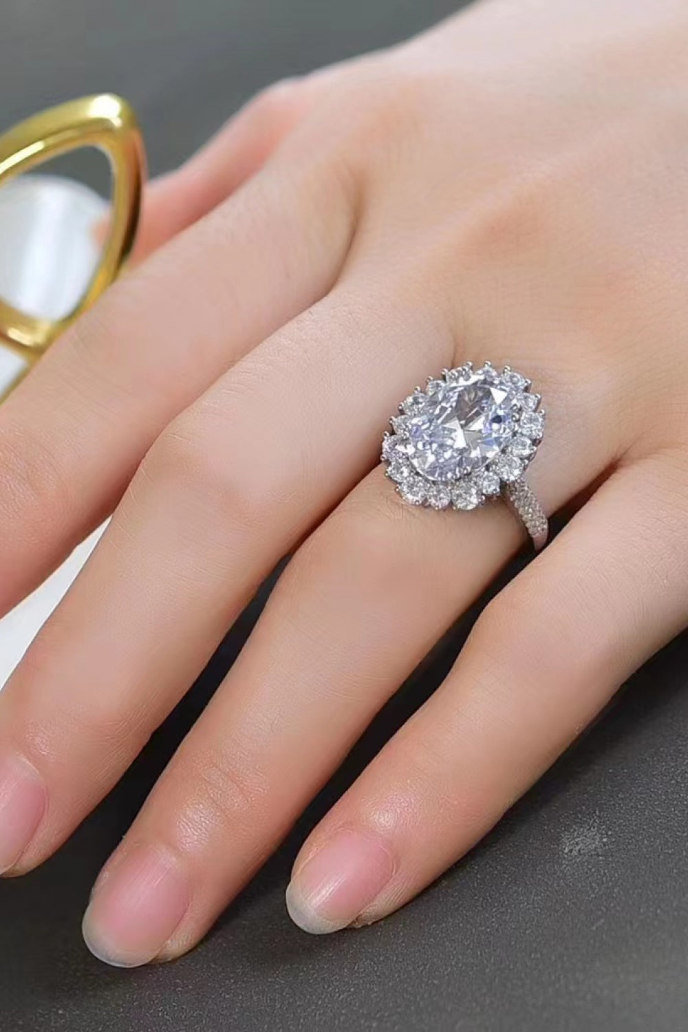 Stunning 8 Carat Oval Moissanite Ring