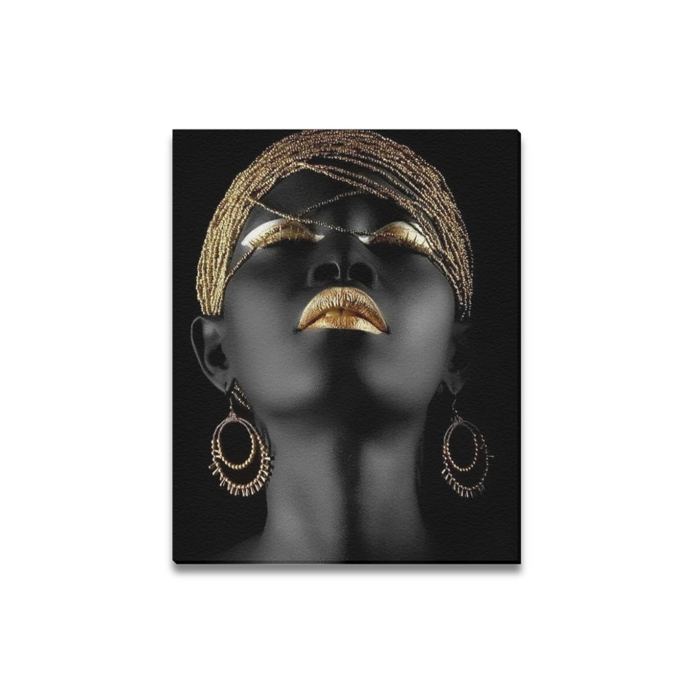 Black and Gold Framed Canvas Print